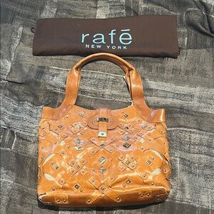 Rafe Tan Leather Studded Shoulder Bag
